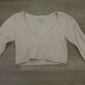 garage extra small scoopneck cropped pink top